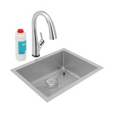 Elkay Crosstown 16 Gauge Stainless Steel 23-1/2" x 18-1/4" x 8", Single Bowl Undermount Sink Kit with Filtered Faucet - EFRU2115TFLC