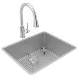Elkay Crosstown 18 Gauge Stainless Steel 22-1/2" x 18-1/2" x 9", Single Bowl Undermount Sink & Faucet Kit with Bottom Grid & Drain - ECTRU21179TFCBC