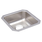 Elkay Lustertone Classic Stainless Steel 14-1/2" x 14-1/2" x 5-3/8", Single Bowl Undermount ADA Sink - ELUHAD121255