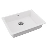 Elkay Quartz Classic 25" x 18-1/2" x 5-1/2", Single Bowl Undermount ADA Sink with Perfect Drain, White - ELGUAD2519PDWH0