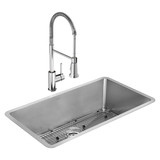 ELKAY  EFRU311610TFC Crosstown 16 Gauge Stainless Steel 32-1/2" x 18" x 10", Single Bowl Undermount Sink Kit with Faucet