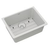 Elkay Quartz Classic 24-5/8" x 18-1/2" x 9-1/2", Single Bowl Undermount Sink Kit,  White - ELGU2522WH0C