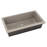 Elkay Quartz Luxe 35-7/8" x 19" x 9" Single Bowl Undermount Kitchen Sink with Perfect Drain, Silvermist - ELXRUP3620SM0