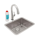 Elkay Lustertone Iconix 18 Gauge Stainless Steel 23-1/2" x 18-1/4" x 9" Single Bowl Undermount Sink Kit with Filtered Faucet - ELUH2115TFLC