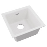 Elkay Quartz Classic 15-3/4" x 15-3/4" x 7-11/16", Single Bowl Undermount or Drop-in Bar Sink,  White - ELG1616WH0