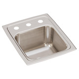 Elkay Lustertone Classic Stainless Steel 13" x 16" x 7-5/8", 3-Hole Single Bowl Drop-in Sink with Quick-clip - LRQ13163