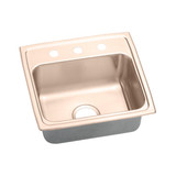 Elkay CuVerro Antimicrobial Copper 19-1/2" x 19" x 7-1/2", 3-Hole Single Bowl Drop-in Sink - LR19193-CU