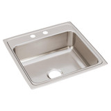 Elkay Lustertone Classic Stainless Steel 22" x 22" x 7-5/8", 2-Hole Single Bowl Drop-in Sink - LR22222