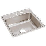 ELKAY  LR2222MR2 Lustertone Classic Stainless Steel 22" x 22" x 7-5/8", MR2-Hole Single Bowl Drop-in Sink