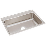 Elkay Lustertone Classic Stainless Steel 31" x 22" x 7-5/8", 0-Hole Single Bowl Drop-in Sink with Quick-clip - LRQ31220
