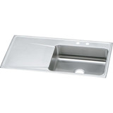 Elkay Lustertone Classic Stainless Steel 43" x 22" x 7-5/8", Single Bowl Drop-in Sink with Drainboard - ILR4322R2