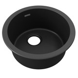 Elkay Quartz Classic 18-1/8" x 18-1/8" x 7-1/2", Single Bowl Undermount or Drop-in Bar Sink,  Black - ELG16FBBK0