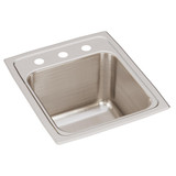 Elkay Lustertone Classic Stainless Steel 15" x 17-1/2" x 10", 3-Hole Single Bowl Drop-in Sink - DLR1517103