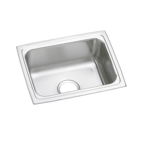 Elkay Lustertone Classic Stainless Steel 25" x 19-1/2" x 10-1/8", 0-Hole Single Bowl Drop-in Sink - DLFR251910