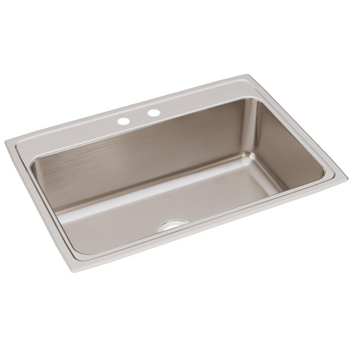 Elkay Lustertone Classic Stainless Steel 31" x 22" x 10-1/8", 2-Hole Single Bowl Drop-in Sink - DLR3122102