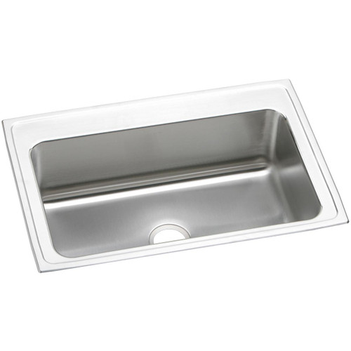 ELKAY DLRSQ3322100 Lustertone Classic Stainless Steel 33" x 22" x 10-1/8", Single Bowl Drop-in Sink with Quick-clip