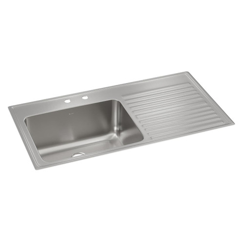 Elkay Lustertone Classic Stainless Steel 43" x 22" x 10", Single Bowl Drop-in Sink with Drainboard - ILGR4322LMR2