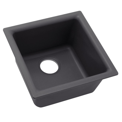 ELKAY  ELX1616CH0 Quartz Luxe 15-3/4" x 15-3/4" x 7-11/16", Single Bowl Undermount or Drop-in Bar Sink, Charcoal