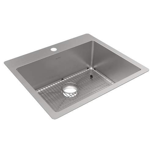 ELKAY ECTSR25229TBG1 Crosstown 18 Gauge Stainless Steel 25" x 22" x 9", 1-Hole Single Bowl Undermount or Drop-in Sink Kit