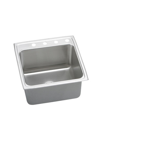 ELKAY DLRQ2222122 Lustertone Classic Stainless Steel 22" x 22" x 12-1/8", 2-Hole Single Bowl Drop-in Sink with Quick-clip