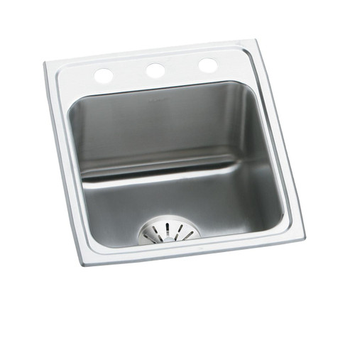ELKAY  DLR172210PD3 Lustertone Classic Stainless Steel 17" x 22" x 10-1/8", 3-Hole Single Bowl Drop-in Sink with Perfect Drain