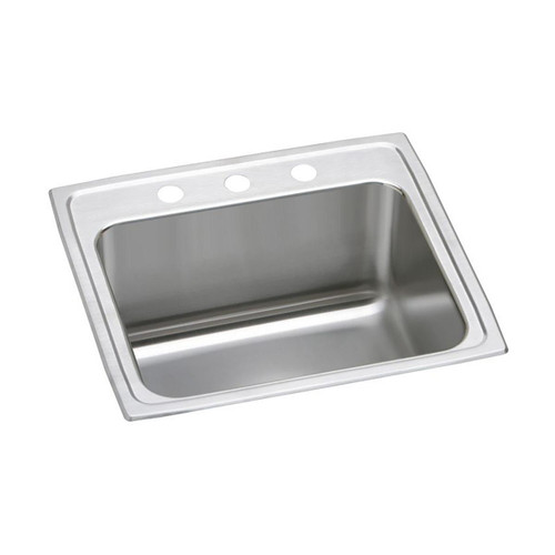 Elkay Lustertone Classic Stainless Steel 25" x 21-1/4" x 10-1/8", MR2-Hole Single Bowl Drop-in Sink with Perfect Drain - DLR252110PDMR2