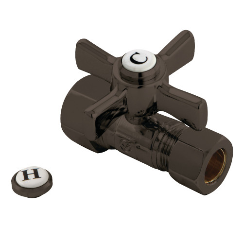 Kingston Brass CC44455ZX 5/8" Od Compression X 1/2" Od Compression Straight Valve - Oil Rubbed Bronze
