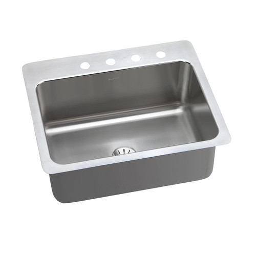 Elkay Lustertone Classic Stainless Steel 27" x 22" x 10", 2-Hole Single Bowl Undermount or Drop-in Sink with Perfect Drain - DLSR272210PD2