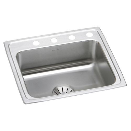 ELKAY  DLR221910PD4 Lustertone Classic Stainless Steel 22" x 19-1/2" x 10-1/8", 4-Hole Single Bowl Drop-in Sink with Perfect Drain