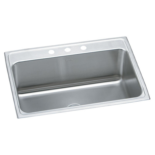 Elkay Lustertone Classic Stainless Steel 31" x 22" x 11-5/8", 3-Hole Single Bowl Drop-in Sink - DLR3122123