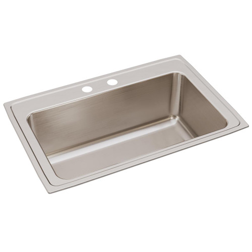 ELKAY DLRS3322122 Lustertone Classic Stainless Steel 33" x 22" x 11-5/8", 2-Hole Single Bowl Drop-in Sink