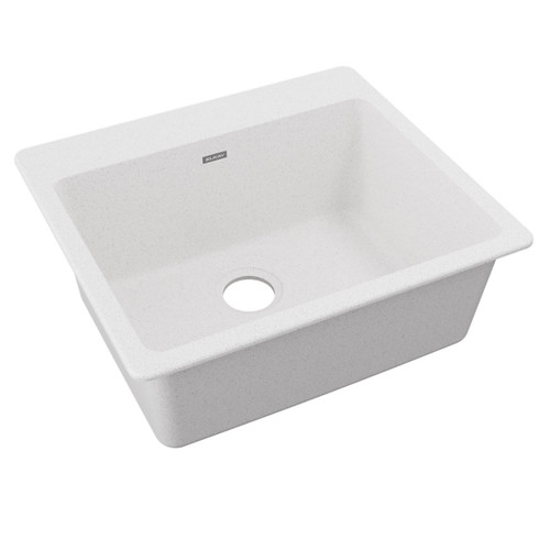 Elkay Quartz Classic 25" x 22" x 9-1/2", Single Bowl Drop-in Sink, White - ELG2522WH0