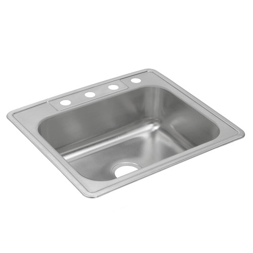 Elkay Dayton Stainless Steel 25" x 22" x 8-3/16", 4-Hole Single Bowl Drop-in Sink - DXR25224