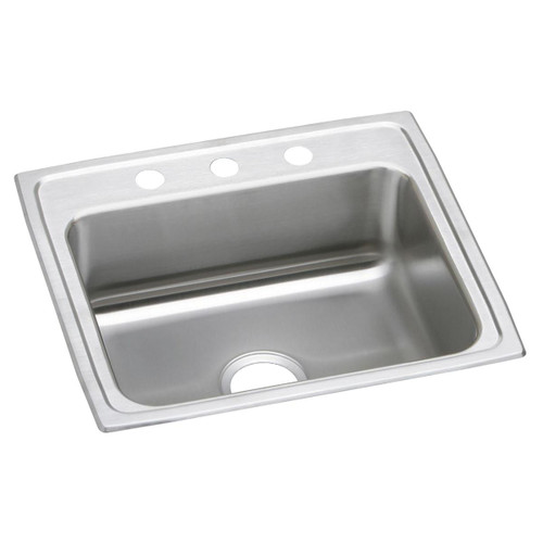 Elkay Celebrity Stainless Steel 25" x 22" x 7-1/2", 3-Hole Single Bowl Drop-in Sink - PSR25223