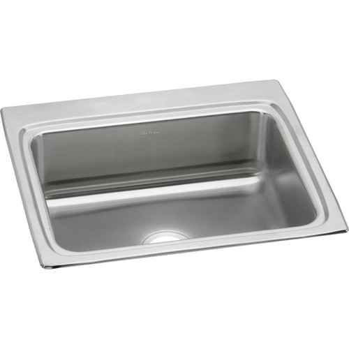 Elkay Lustertone Classic Stainless Steel 25" x 22" x 8-1/8", 0-Hole Single Bowl Drop-in Sink with Quick-clip - LRQ25220