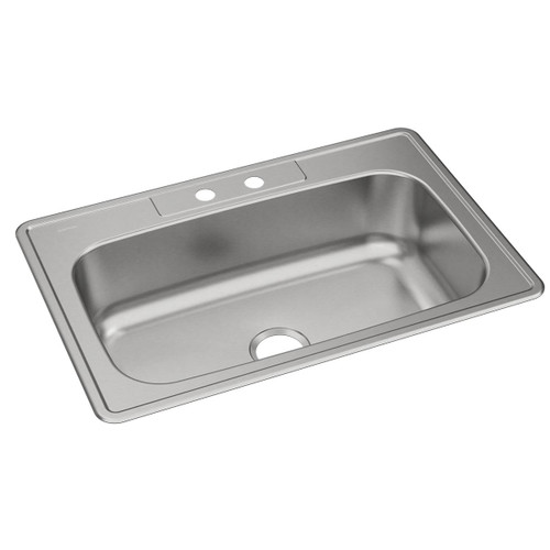 Elkay Dayton Stainless Steel 33" x 22" x 8-1/16", 2-Hole Single Bowl Drop-in Sink - DSE133222