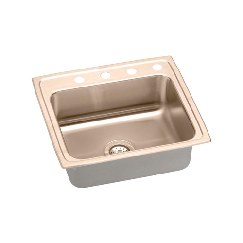 Elkay CuVerro Antimicrobial Copper 22" x 19-1/2" x 4-1/2", 1-Hole Single Bowl Drop-in ADA Sink - LRAD2219451-CU