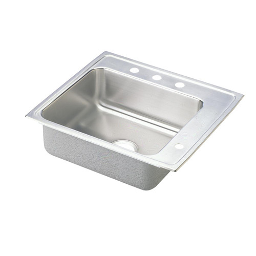 Elkay Lustertone Classic Stainless Steel 25" x 22" x 6-1/2", Single Bowl Drop-in Classroom ADA Sink - DRKADQ252265R4