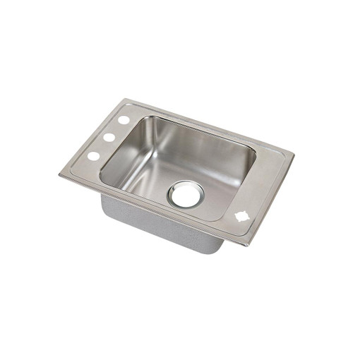 Elkay Lustertone Classic Stainless Steel 31" x 19-1/2" x 6-1/2", 2LM-Hole Single Bowl Drop-in Classroom ADA Sink with Quick-clip - DRKADQ3119652LM