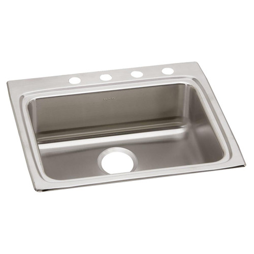 Elkay Lustertone Classic Stainless Steel 25" x 22" x 6", Single Bowl Drop-in ADA Sink - LRAD2522604