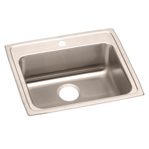 Elkay Lustertone Classic Stainless Steel 25" x 21-1/4" x 6-1/2", Single Bowl Drop-in ADA Sink - LRAD2521651