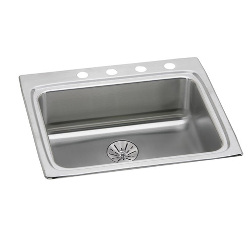 Elkay Lustertone Classic Stainless Steel 25" x 22" x 6-1/2", Single Bowl Drop-in ADA Sink with Perfect Drain - LRAD252265PD0