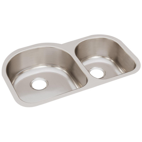 ELKAY  ELUH3119R Lustertone Classic Stainless Steel 31-1/4" x 20" x 7-1/2", Offset 60/40 Double Bowl Undermount Sink