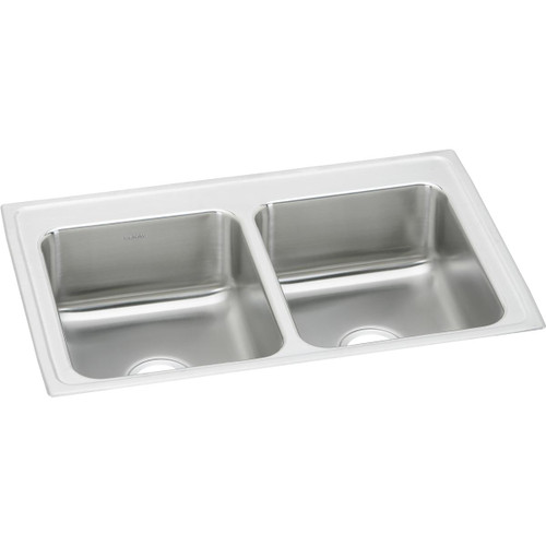 ELKAY  LR33210 Lustertone Classic Stainless Steel 33" x 21-1/4" x 7-7/8", Equal Double Bowl Drop-in Sink