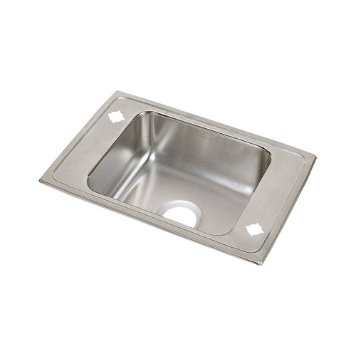 Elkay Lustertone Classic Stainless Steel 31" x 19-1/2" x 7-5/8", 4-Hole Single Bowl Drop-in Classroom Sink - DRKR31194