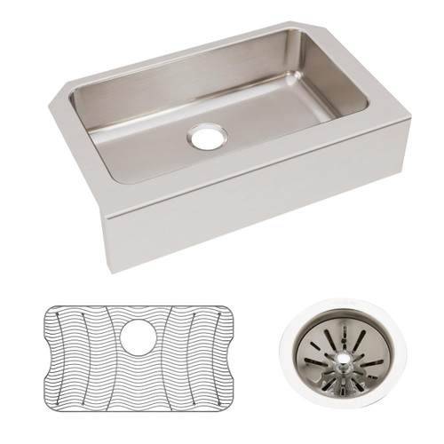 ELKAY  ELUHFS2816DBG Lustertone Classic Stainless Steel 33" x 20-1/2" x 8", Single Bowl Farmhouse Sink Kit