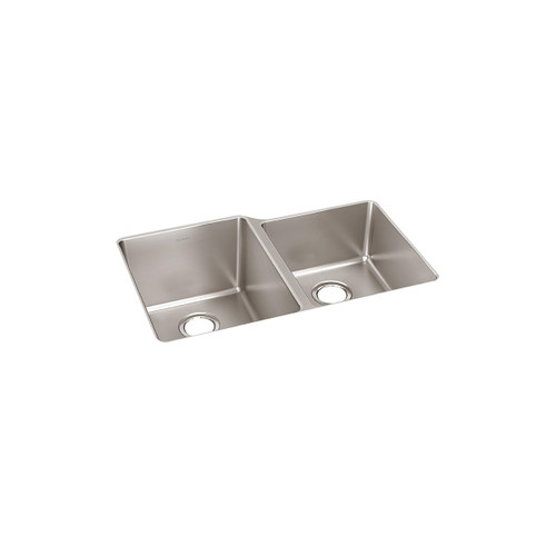 ELKAY  ELUH3120RT Lustertone Iconix 18 Gauge Stainless Steel 31-1/4" x 20-1/2" x 9" Double Bowl Undermount Sink with Right Small Bowl