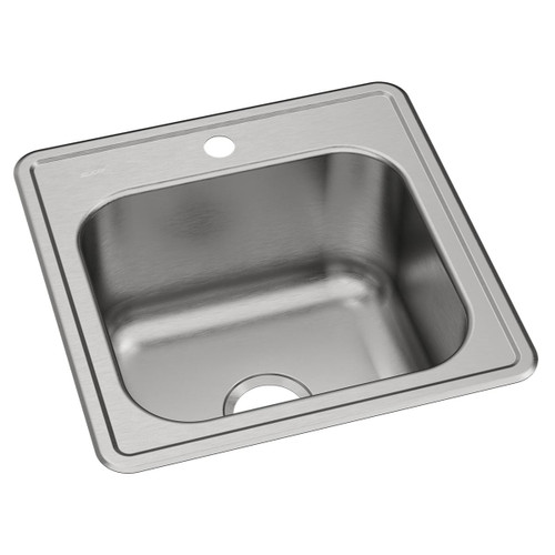 ELKAY  ESE2020101 Celebrity Stainless Steel 20" x 20" x 10-1/8", 1-Hole Single Bowl Drop-in Laundry Sink
