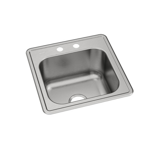 Elkay Celebrity Stainless Steel 20" x 20" x 10-1/8", 2-Hole Single Bowl Drop-in Laundry Sink - ESE2020102