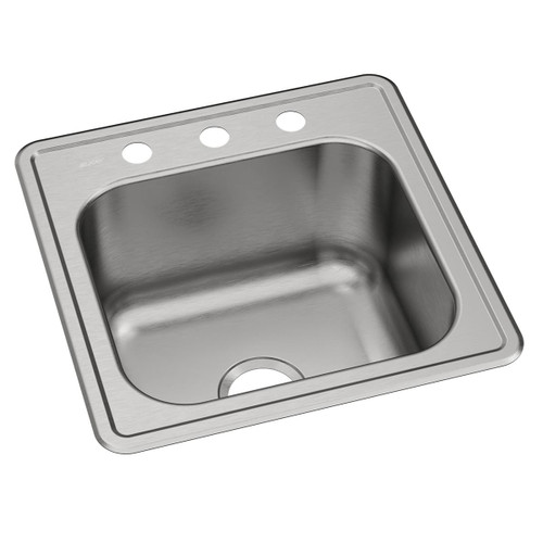 Elkay Celebrity Stainless Steel 20" x 20" x 10-1/8", 3-Hole Single Bowl Drop-in Laundry Sink - ESE2020103